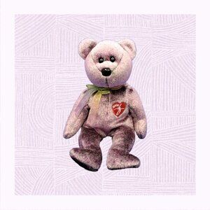 TY 2000 Millennium Bear Beanie Baby 8.5 Inch with Tush Tag But no Ear Tag